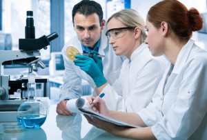 group of students working at the laboratory