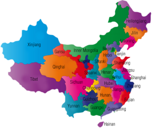 Colorful China Map with Provinces
